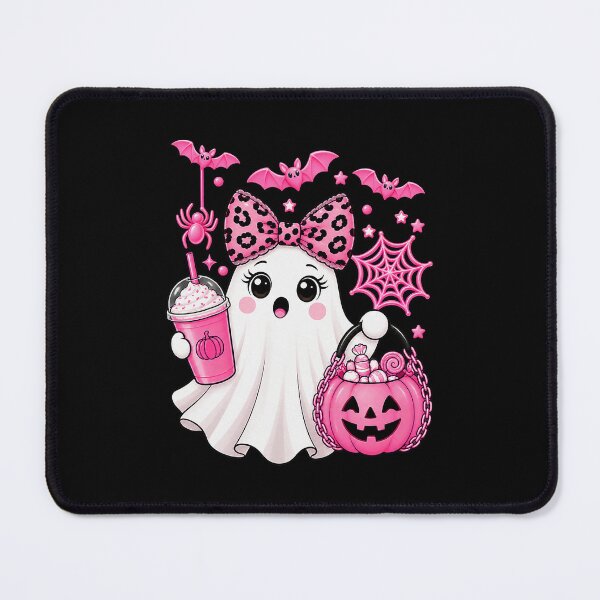 Item preview, Cute Pink Halloween Ghost Pumpkin Basket Kawaii Bat Bow designed and sold by nryum.