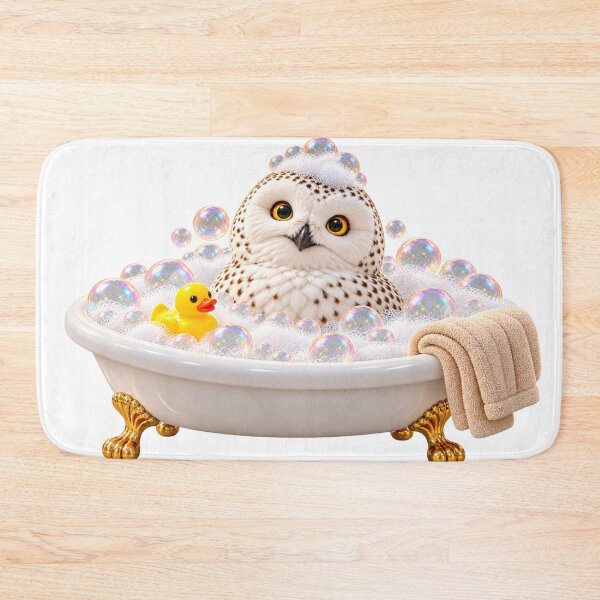 Item preview, Snowy Owl Bathtub Duck Visit designed and sold by Sillytoe.
