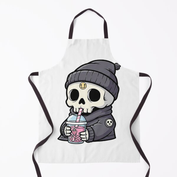 Item preview, Spooky Cute Skeleton Boba Tea Drinker Alternative Fan designed and sold by prozelvo.