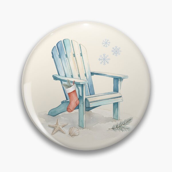 Item preview, Beach Chair with Christmas Stocking – Coastal Christmas Beach Holiday Design designed and sold by Sea Gem.