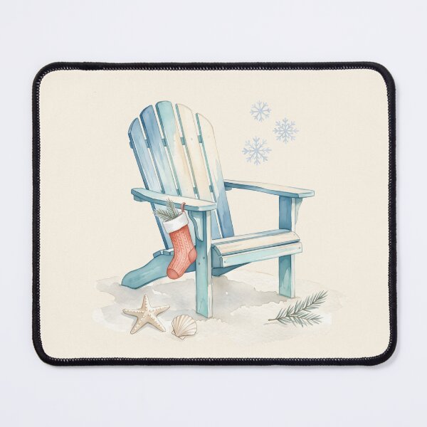 Item preview, Beach Chair with Christmas Stocking – Coastal Christmas Beach Holiday Design designed and sold by Sea Gem.