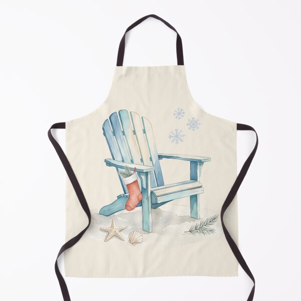 Item preview, Beach Chair with Christmas Stocking – Coastal Christmas Beach Holiday Design designed and sold by Sea Gem.
