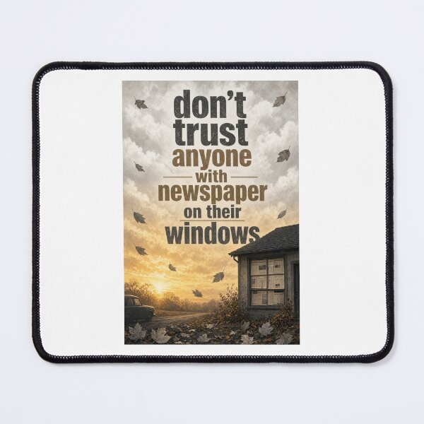 Item preview, Don't trust anyone with newspaper on their windows.  designed and sold by INEEDBABYPOWDER.