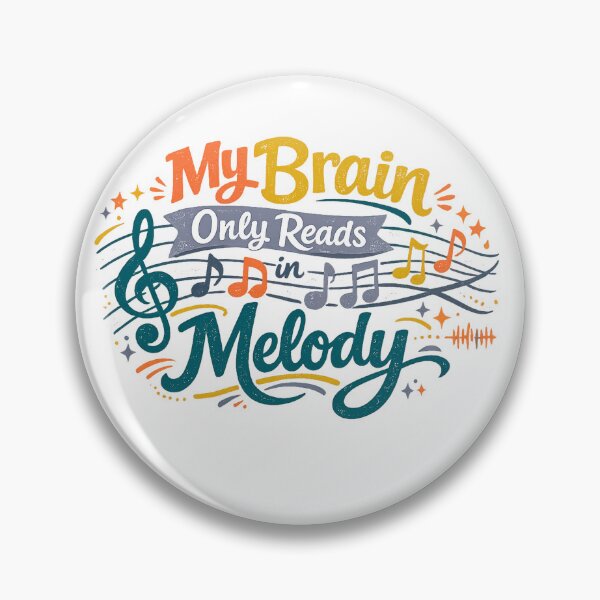 Item preview, My Brain Only Reads in Melody Funny Music Lover Retro Typography Art designed and sold by inkoutninja.
