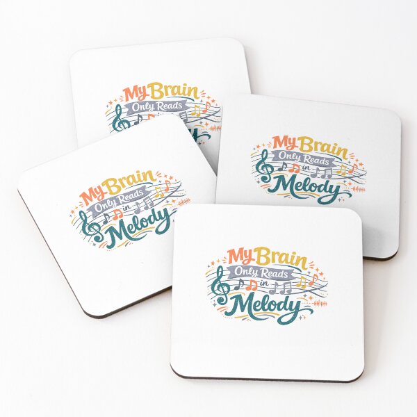 Item preview, My Brain Only Reads in Melody Funny Music Lover Retro Typography Art designed and sold by inkoutninja.