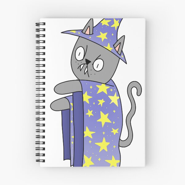 Item preview, Wizard Mean Cat - gray designed and sold by motherbrainart.