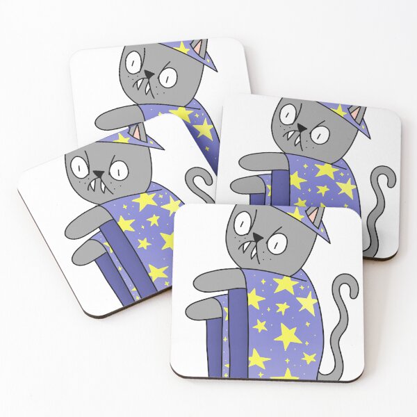 Item preview, Wizard Mean Cat - gray designed and sold by motherbrainart.