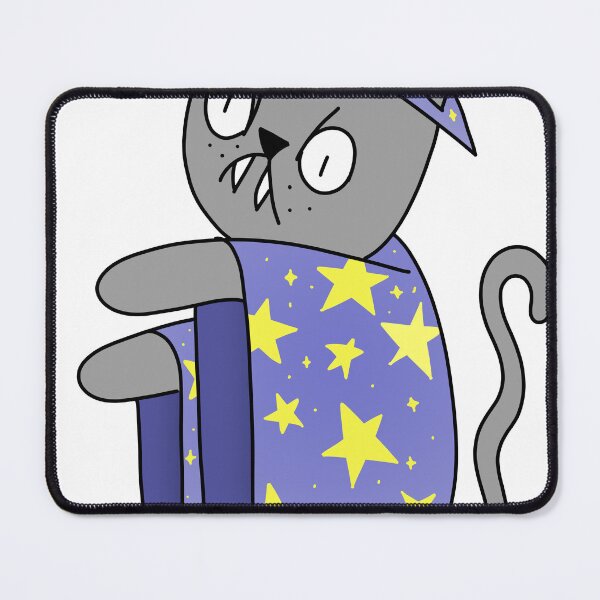 Item preview, Wizard Mean Cat - gray designed and sold by motherbrainart.