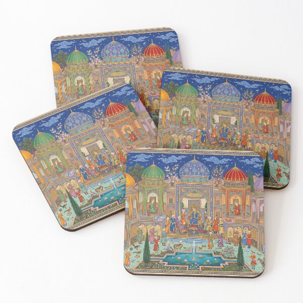 Item preview, Persian Miniature Royal Banquet Traditional Iranian Fine Art Painting designed and sold by yousefi.