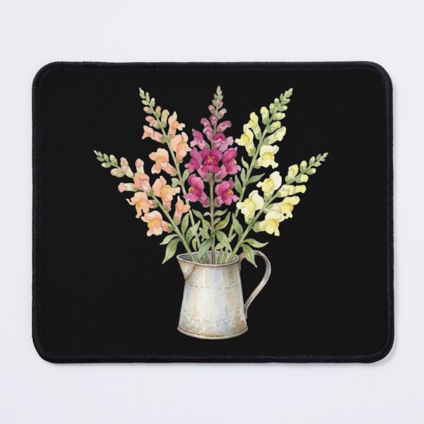 Item preview, Vintage Watercolor Snapdragon Flowers In Galvanized Pitcher designed and sold by bvdesignart.