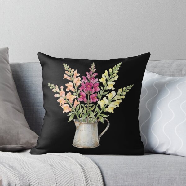 Item preview, Vintage Watercolor Snapdragon Flowers In Galvanized Pitcher designed and sold by bvdesignart.