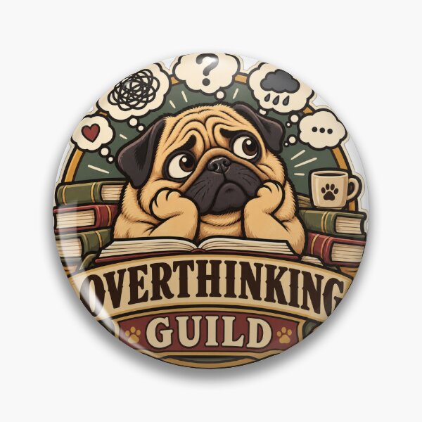 Item preview, Overthinking Guild Funny Pug designed and sold by DesignArtEmpire.