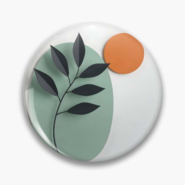 Item preview, Stylized Branch with Orange Circle designed and sold by Vicky Brago-Mitchell®.