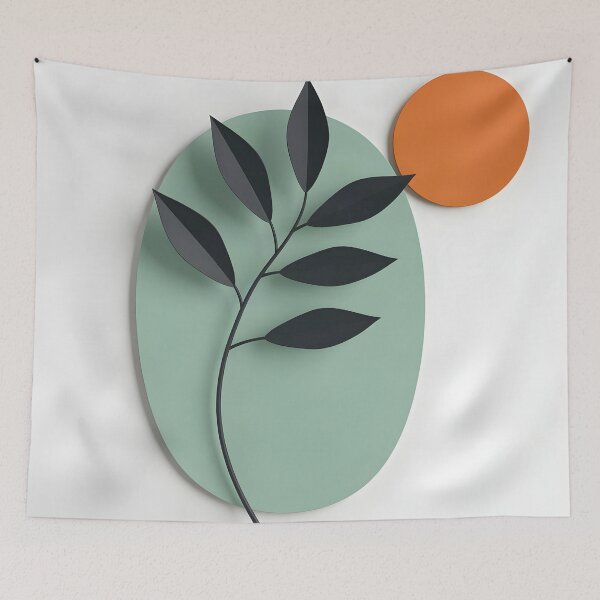 Item preview, Stylized Branch with Orange Circle designed and sold by Vicky Brago-Mitchell®.