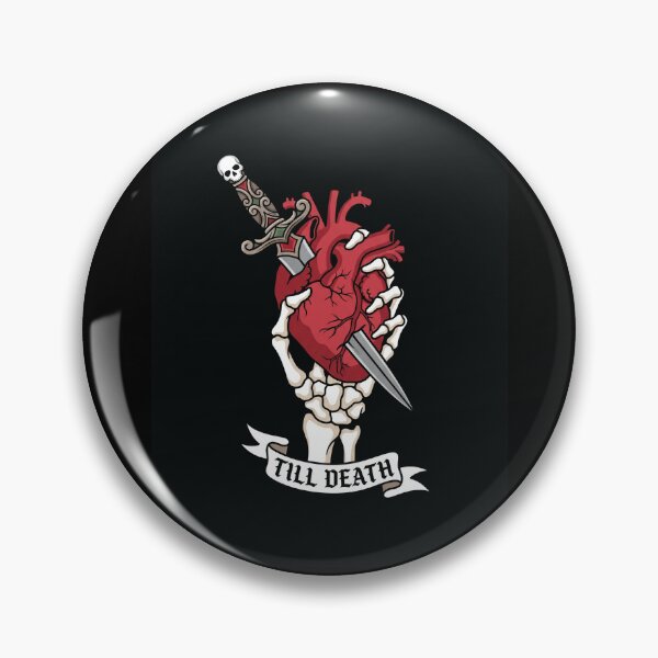 Item preview, Till Death Skeleton Heart Dagger Gothic Tattoo designed and sold by digizonebydas.