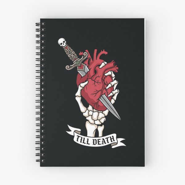 Item preview, Till Death Skeleton Heart Dagger Gothic Tattoo designed and sold by digizonebydas.