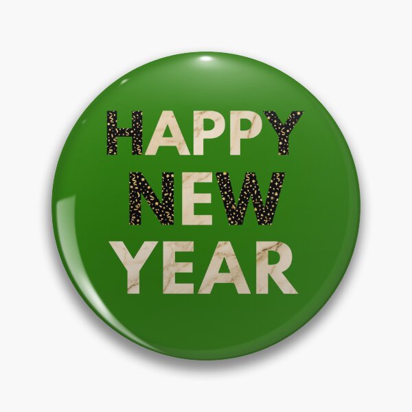 Item preview, Happy New Year in Cream Marble and Black Confetti designed and sold by inkaylindesign.