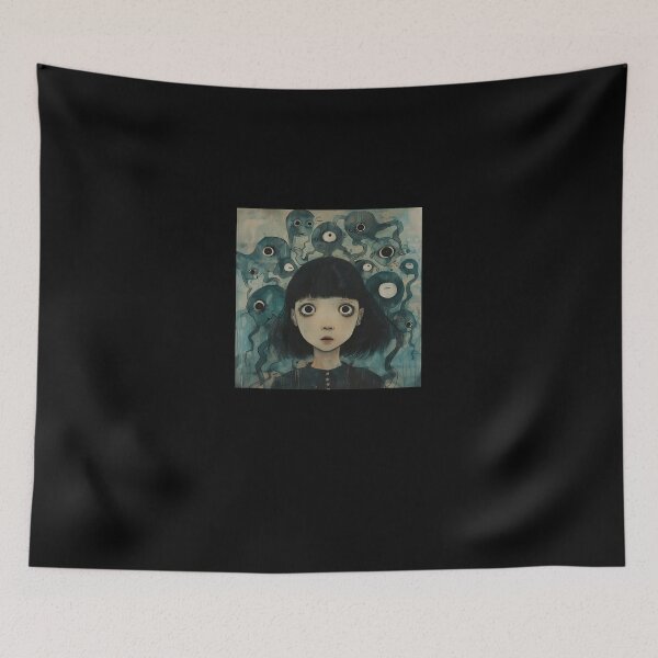 Item preview, Tangled-Thoughts--Psychedelic-Manga-Anime-Girl designed and sold by lymecaba.