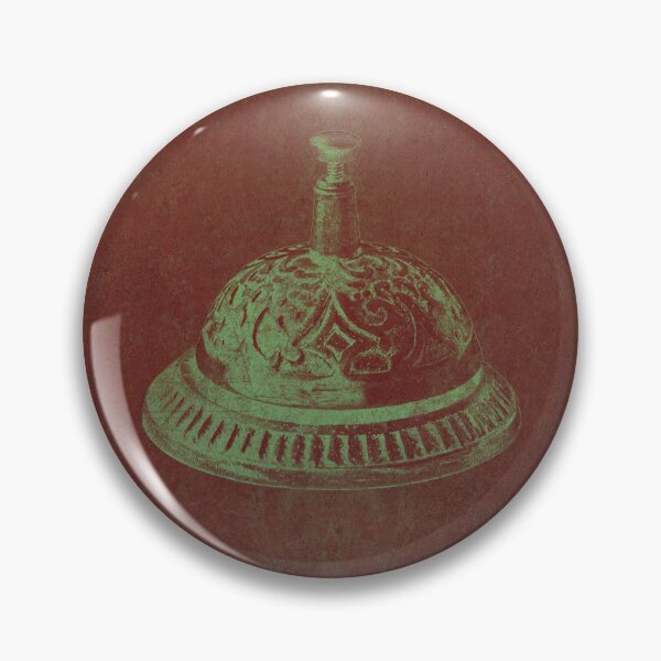 Item preview, Ornate Antique Brass Call Bell Red designed and sold by Ghoul Enterprises.