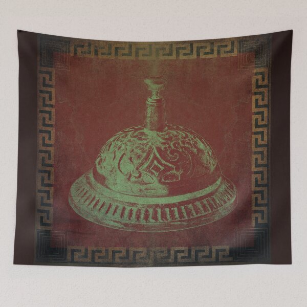 Item preview, Ornate Antique Brass Call Bell Red designed and sold by Ghoul Enterprises.