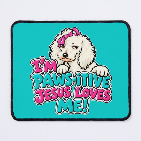 Item preview, Shirley, Goodness, and Misery: Buttons The Poodle-Pawsitive Jesus Loves Me designed and sold by G. Holland.