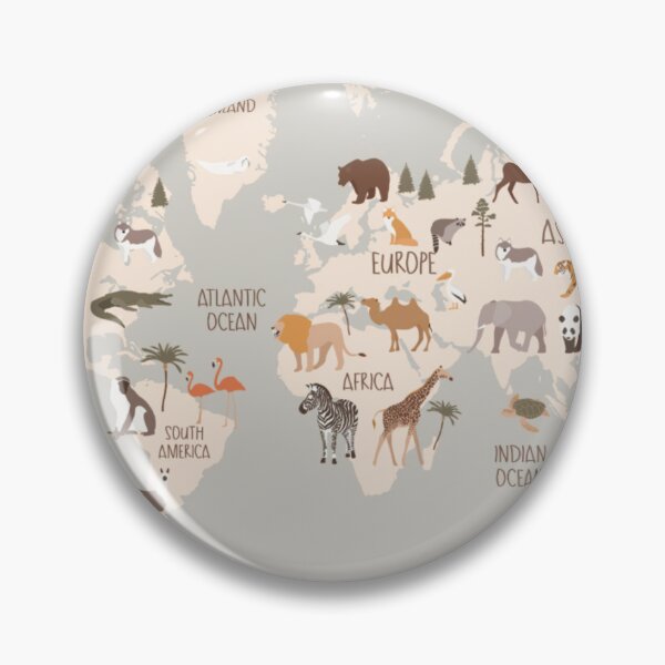 Item preview, Animal World Map Beige designed and sold by abebaadonay.