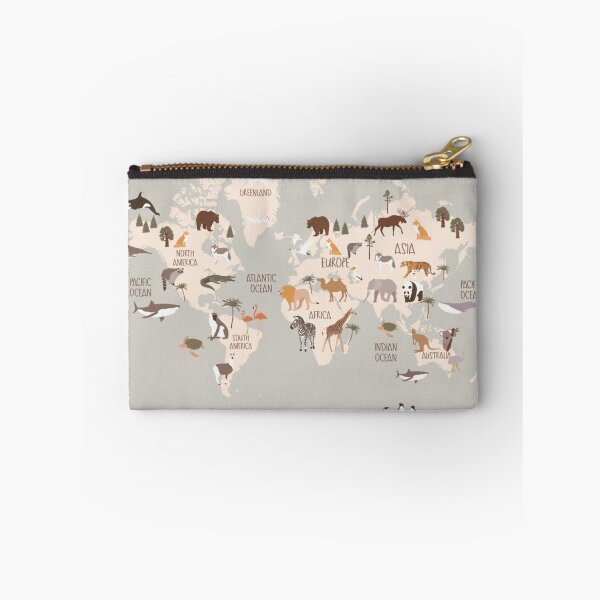 Item preview, Animal World Map Beige designed and sold by abebaadonay.