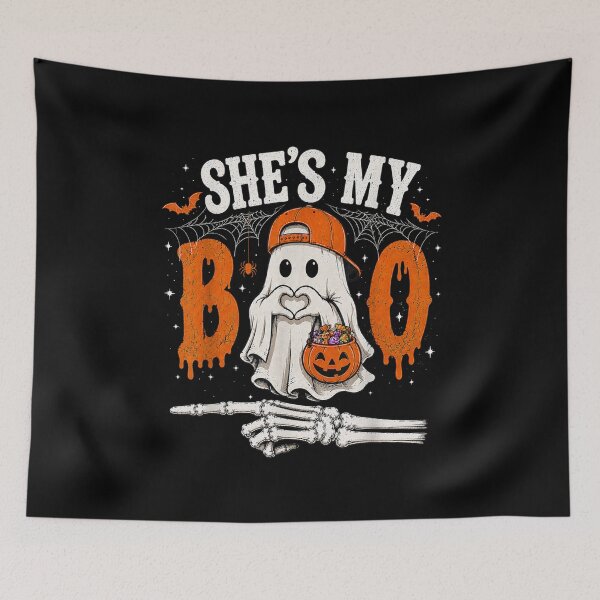 Item preview, She's My Boo Cute Ghost Halloween Matching Couple  designed and sold by Daisy Grimes.