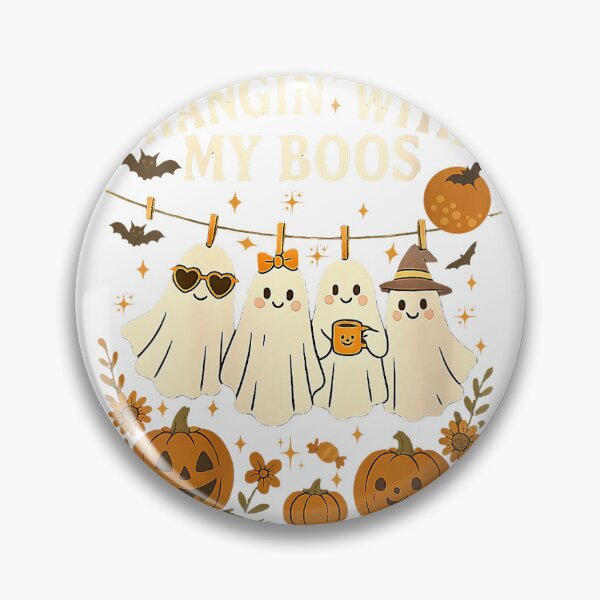 Item preview, Women's Hanging with My Boos Funny Cute Ghost Halloween V-Neck T-Shirt designed and sold by HugsPlusCoffee.