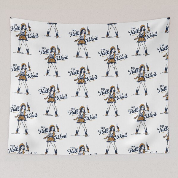 Item preview, The Hell I Won'T Cute  Sassy Retro Western Outlaw Cowgirl Pinup designed and sold by Dammitfrankyart.