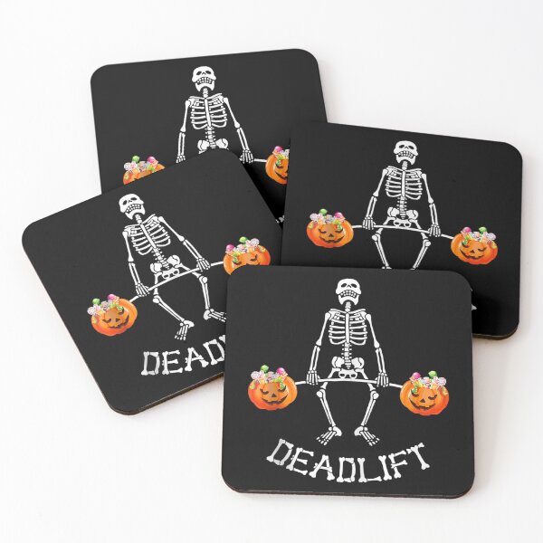 Item preview, Skeleton Dead Lift Candy Buckets Gym Workout Halloween  designed and sold by Daisy Grimes.