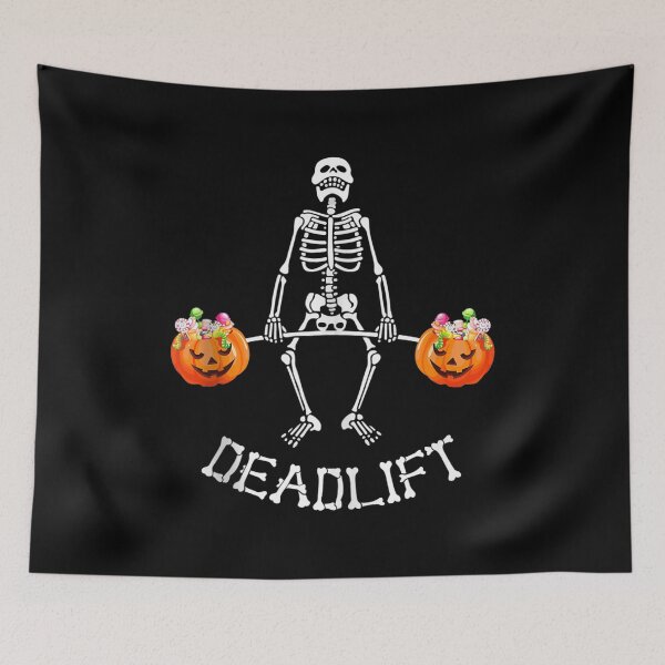 Item preview, Skeleton Dead Lift Candy Buckets Gym Workout Halloween  designed and sold by Daisy Grimes.