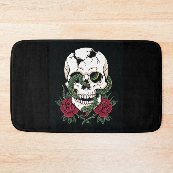 Item preview, Cracked Skull Snake and Roses Tattoo Art designed and sold by digizonebydas.