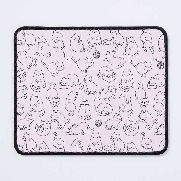 Item preview, Playful Cute Cats Line Art Pattern designed and sold by Palette & Hue.
