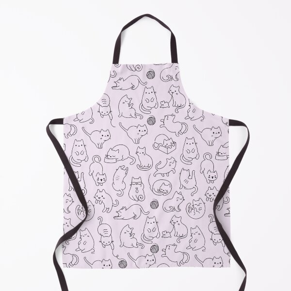 Item preview, Playful Cute Cats Line Art Pattern designed and sold by Palette & Hue.