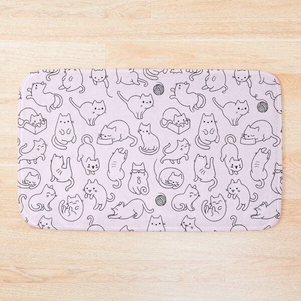 Item preview, Playful Cute Cats Line Art Pattern designed and sold by Palette & Hue.