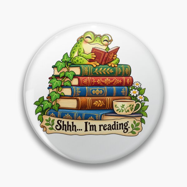 Item preview, Shhh... I'm Reading - Cute Bookworm Frog designed and sold by Myra365Art.