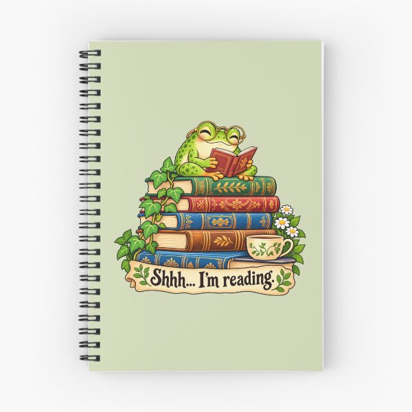Item preview, Shhh... I'm Reading - Cute Bookworm Frog designed and sold by Myra365Art.