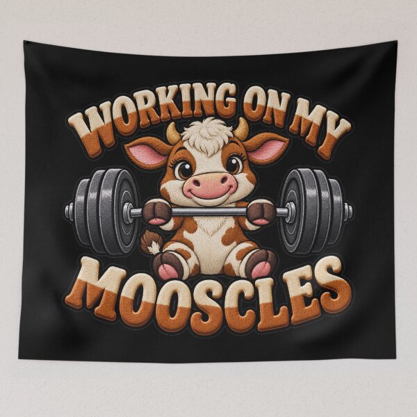 Item preview, Working On My Mooscles Moo Muscles Workout Design designed and sold by ArtDesignTp.
