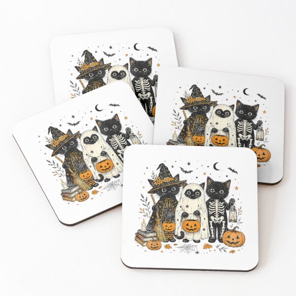 Item preview, Trick or Treat Halloween Spooky Squad Black Cat Ghost Witch T-Shirt designed and sold by Badriiiii.