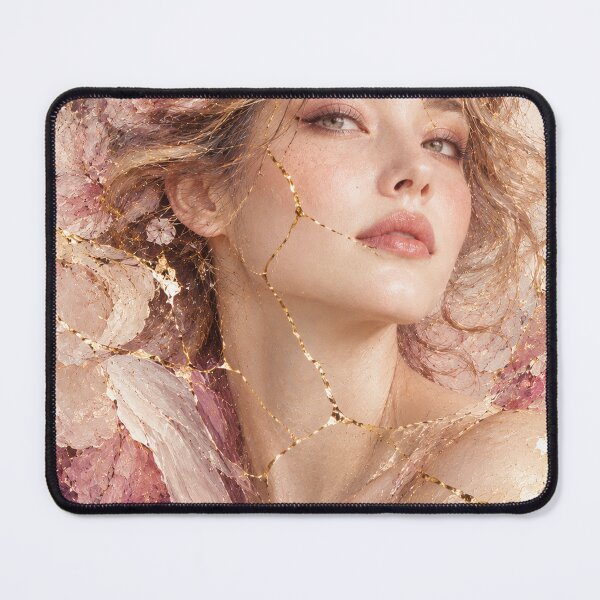Item preview, Grace — Japanese Kintsugi Floral Female Portrait designed and sold by KINTSUGI-LUMI.