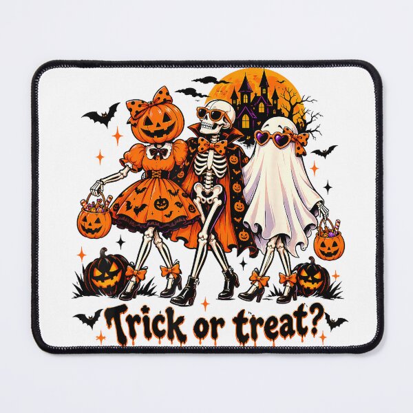 Item preview, Trick Or Treat Halloween Spooky Squad Pumpkin Ghost Skeleton T-Shirt designed and sold by gidget-gadget.