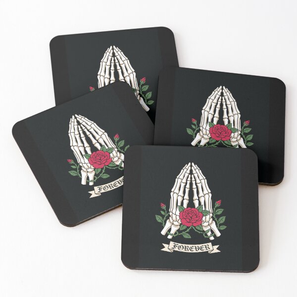 Item preview, Forever Praying Skeleton Hands Rose Gothic Art designed and sold by digizonebydas.