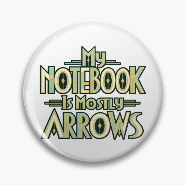 Item preview, Notebook Is Mostly Arrows Art Deco Lettering designed and sold by Bikivuno.