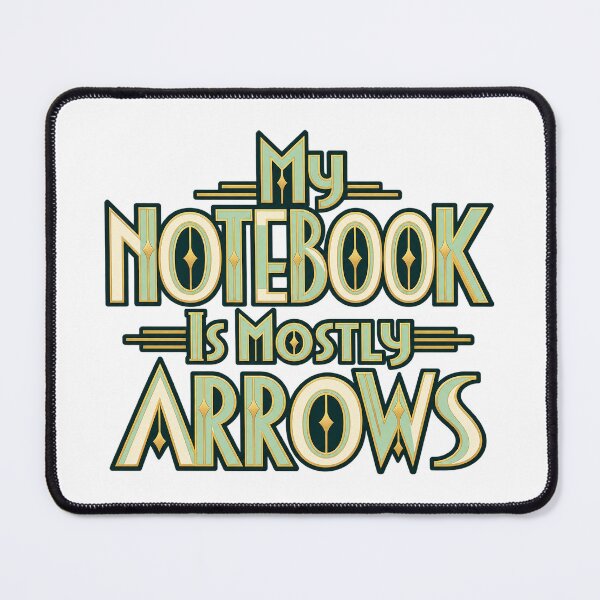 Item preview, Notebook Is Mostly Arrows Art Deco Lettering designed and sold by Bikivuno.