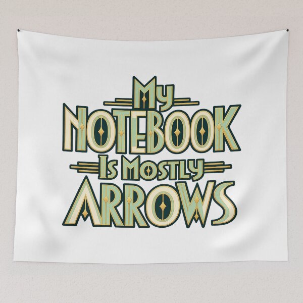 Item preview, Notebook Is Mostly Arrows Art Deco Lettering designed and sold by Bikivuno.