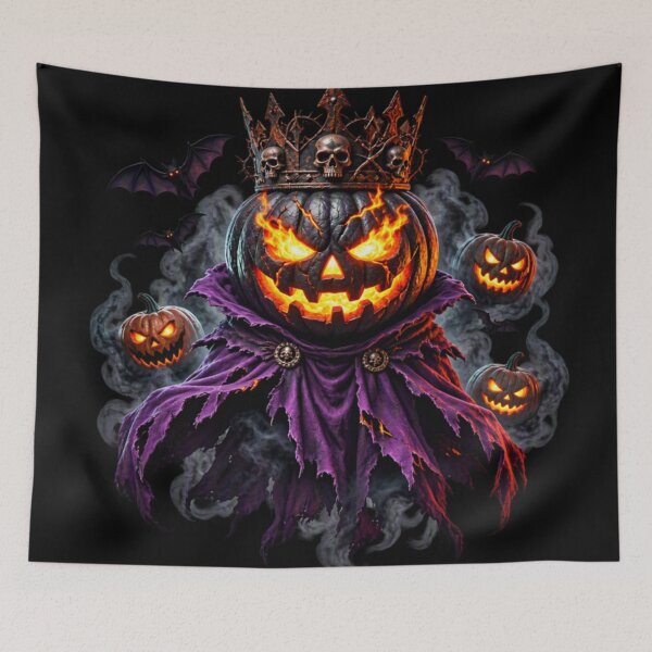 Item preview, Haunted Pumpkin King – Dark Halloween Horror designed and sold by aliyehc.