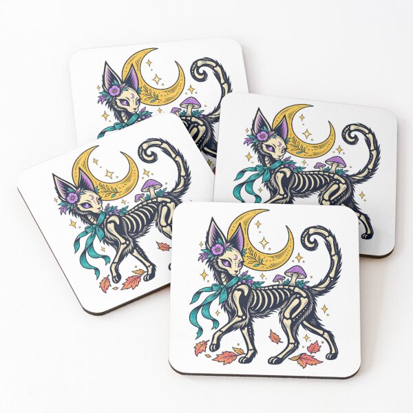 Item preview, Celestial Skeleton Cat — Moonlit Mushroom Magic designed and sold by Little Lantern Studio .