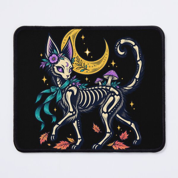 Item preview, Celestial Skeleton Cat — Moonlit Mushroom Magic designed and sold by Little Lantern Studio .
