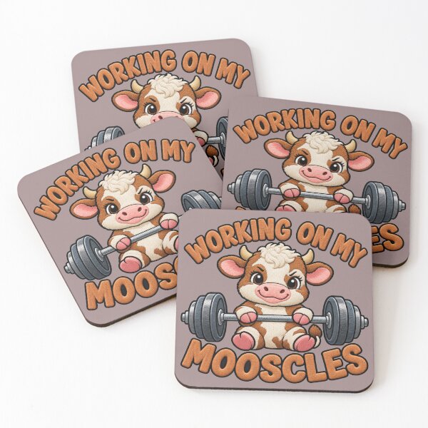 Item preview, Working On My Mooscles Funny Moo Muscles Workout designed and sold by ArtDesignTp.